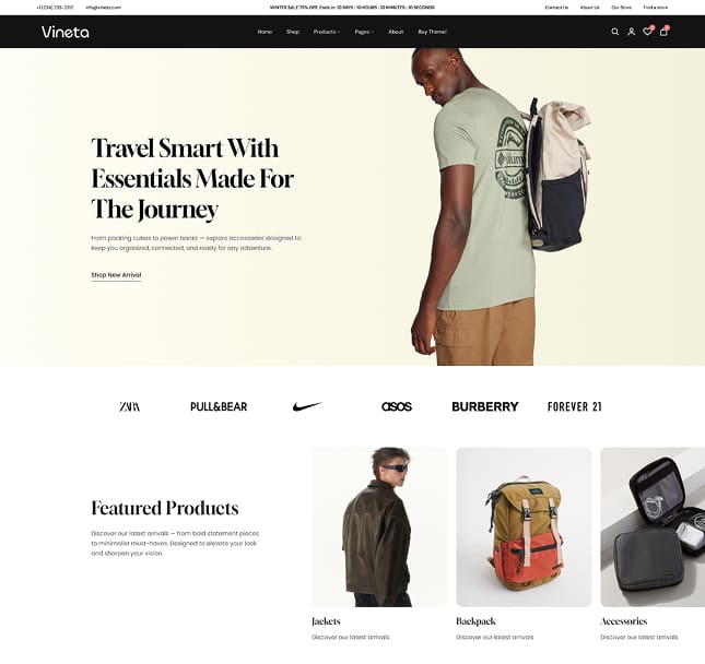 Vineta’s web development project screenshot